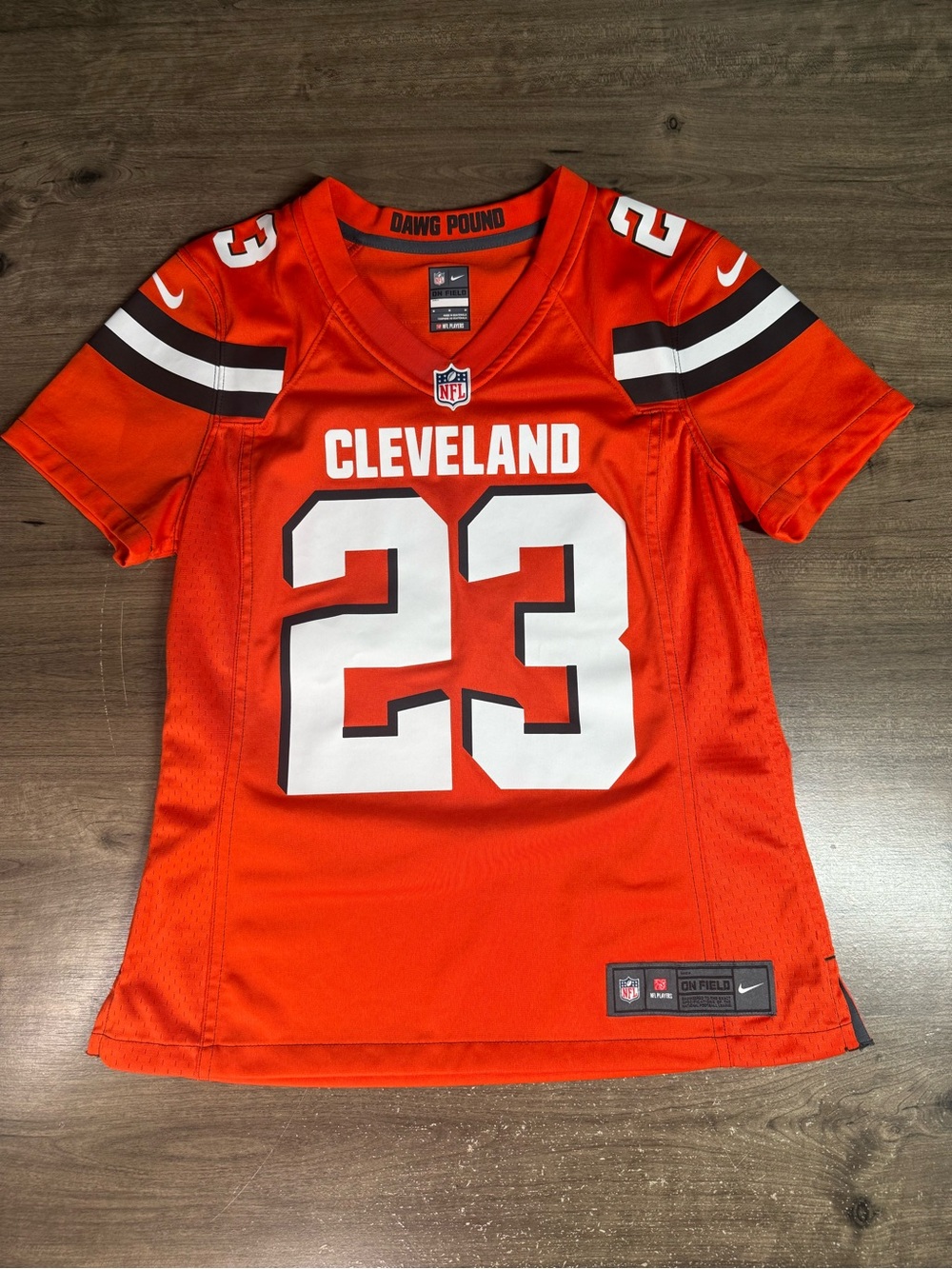 Nike Joe Haden #23 Cleveland Browns On Field Jersey Women’s M Orange Dawg Pound